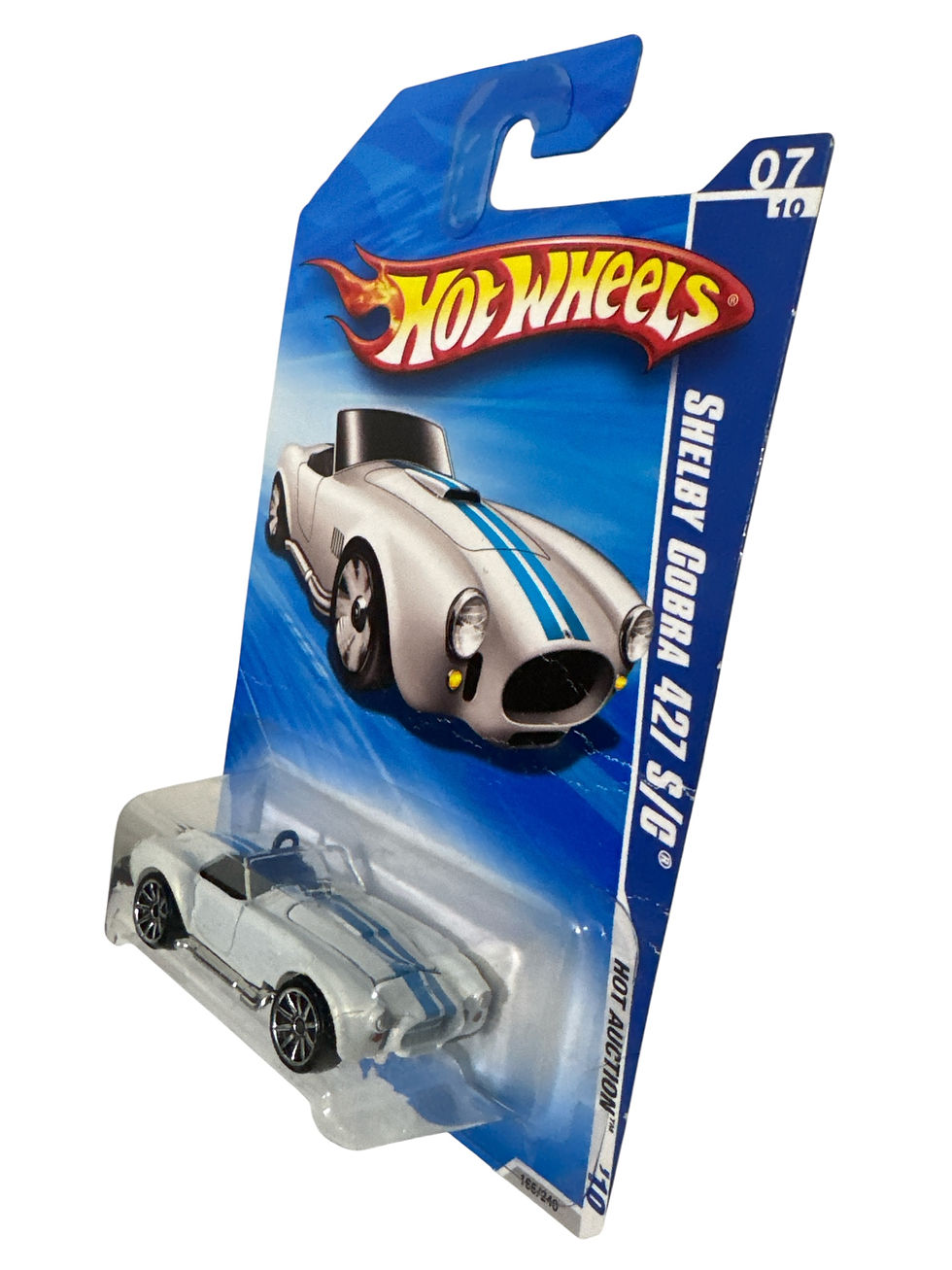 Hot Wheels 2010 Hot Auction 7/10 165 Shelby Cobra 427 S/C White w/Blue 10sp