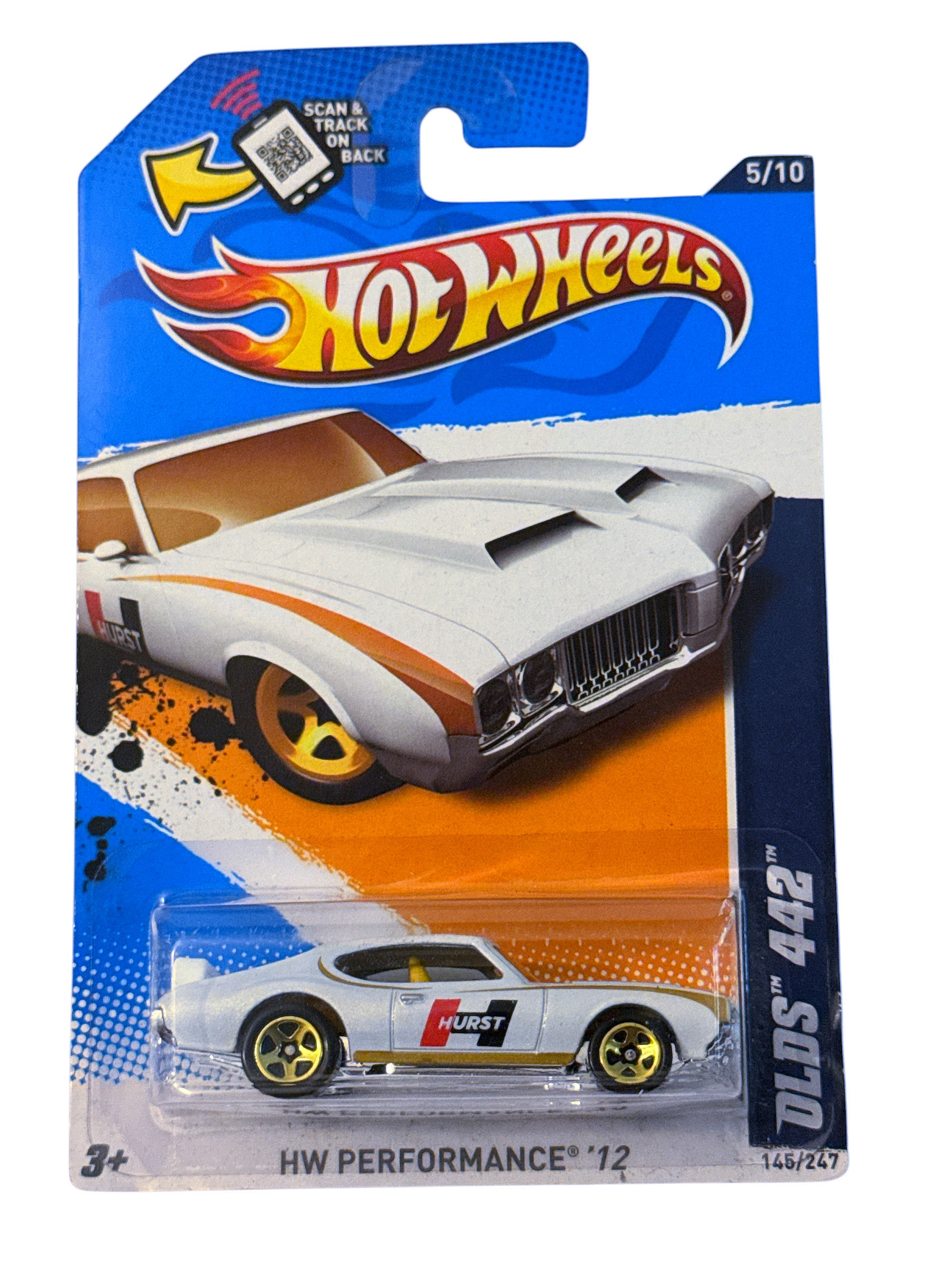 2012 Hot Wheels Olds 442 Hurst White HW Performance 5/10 V5449