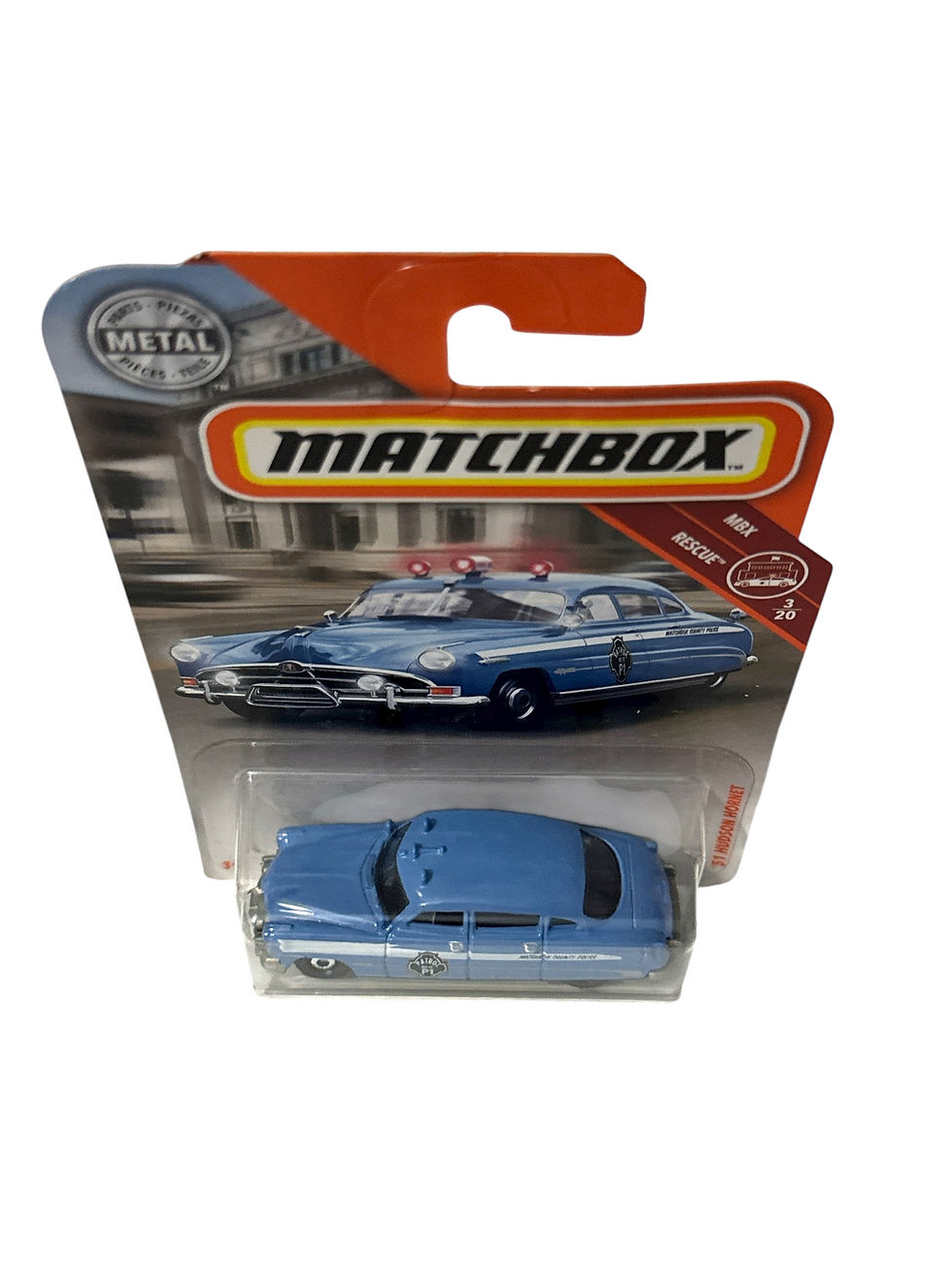 Miniatura: 2019 Matchbox 51 Hudson Hornet Police Car S Blue 57/100 3/20
