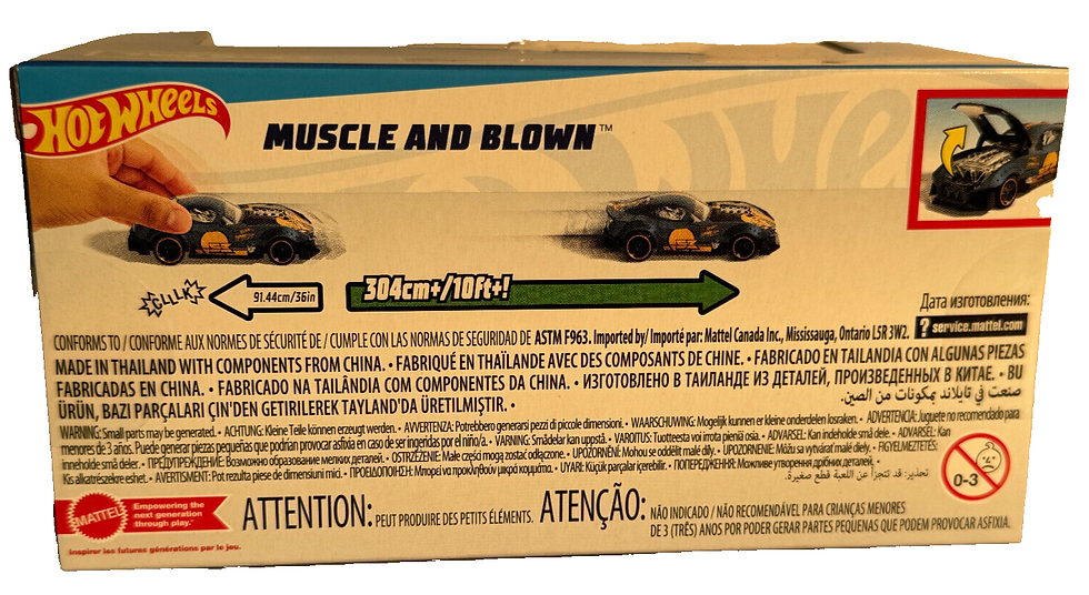 Miniatura: Hot Wheels Pull-Back Speeders Muscle And Blown 1/43 scale Gray