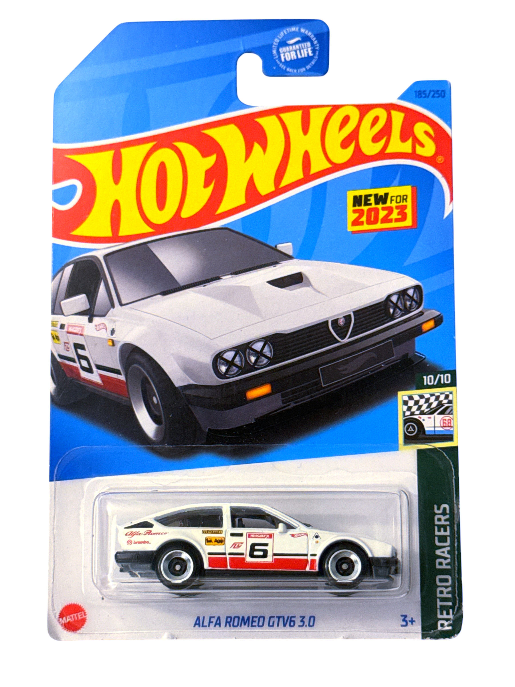 2023 Hot Wheels Alfa Romeo GTV6 3.0 White #185 Retro Racers 10/10 HKJ83