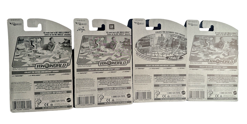 Miniatura: 2000 Hot Wheels Logo-Motive Series Complete Four Car Set