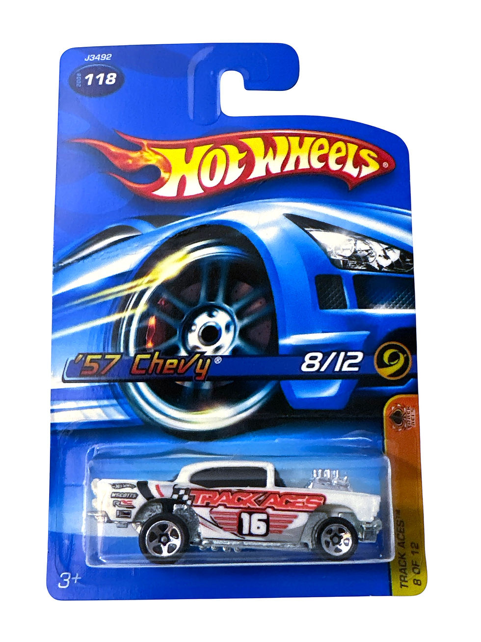 2006 Hot Wheels '57 Chevy #118 Pearl White Exposed Engine Track Aces 8/12 5SP