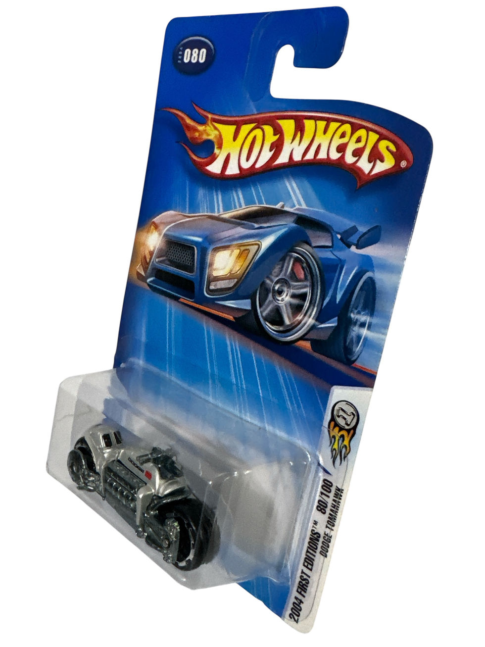 Hot Wheels 2004 First Editions Silver Dodge Tomahawk Toy Motorcycle Bike #080