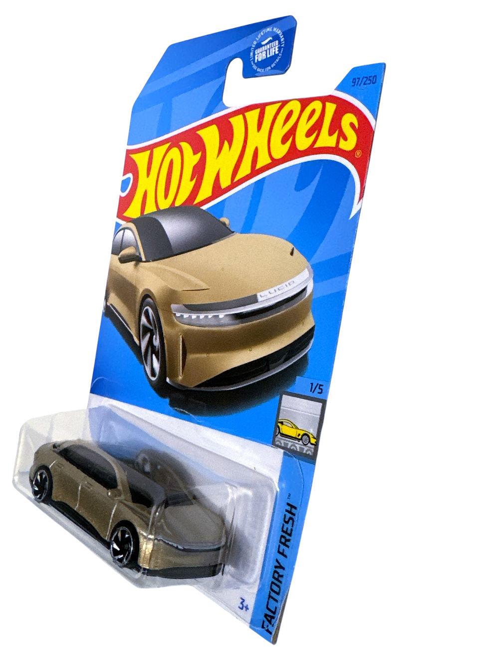 Hot Wheels 2023 Lucid Air Metalflake Eureka Gold 97/250 HKJ29 Factory Fresh