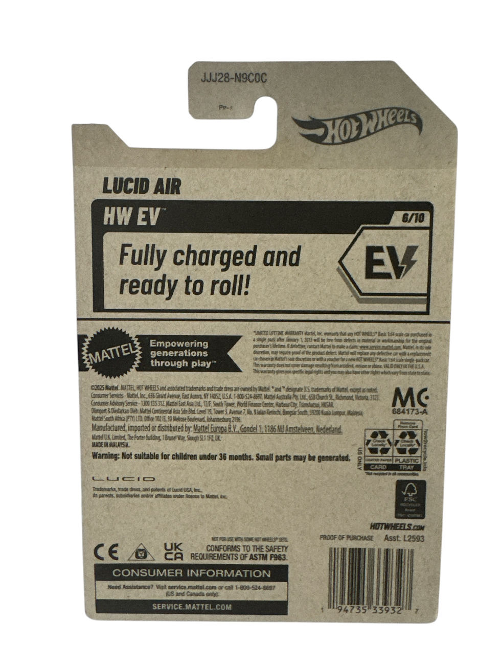 Thumbnail: 2026 Hot Wheels #59 HW EV 6/10 LUCID AIR Burgundy New Near Mint