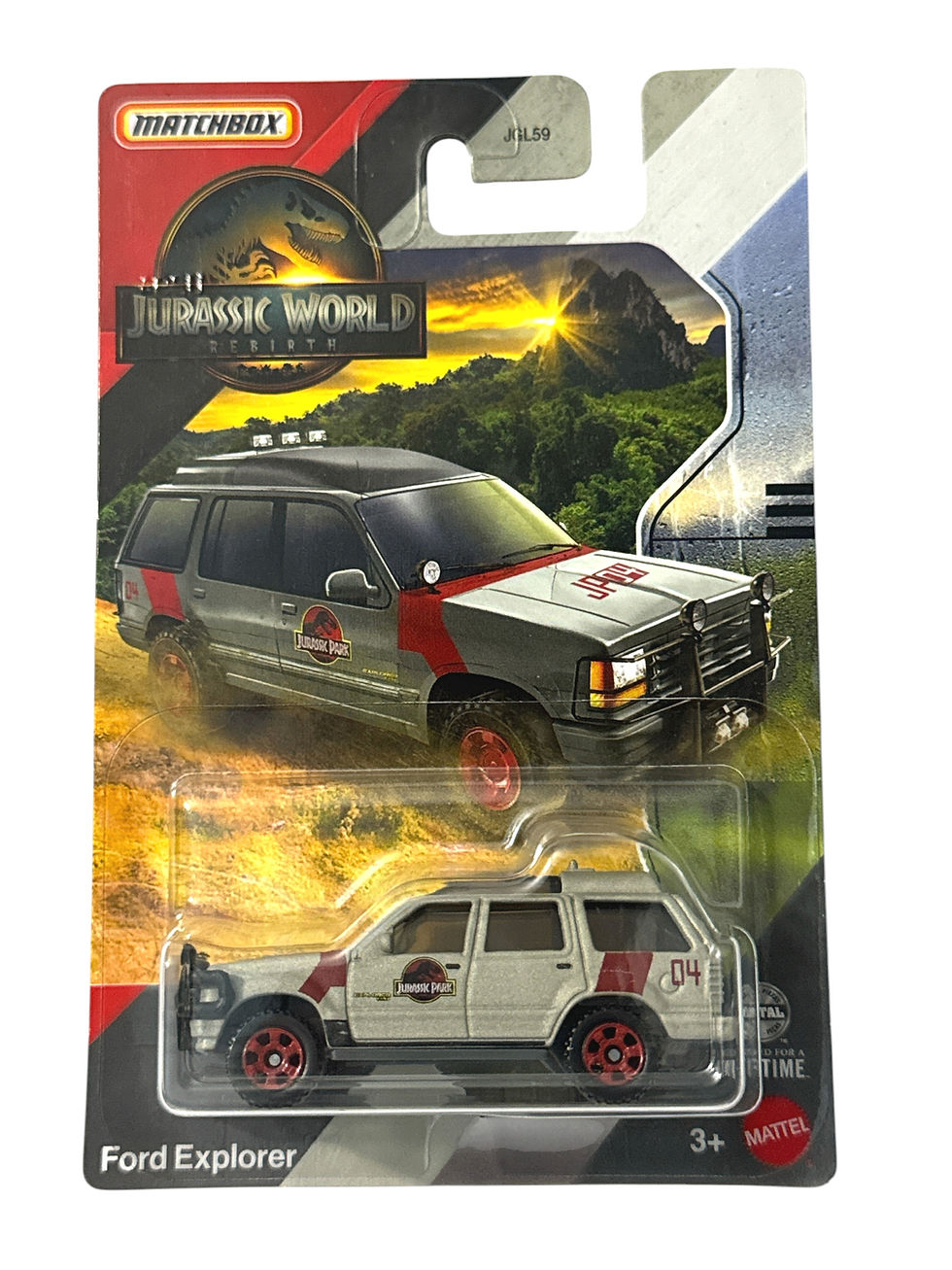 2025 Matchbox Jurassic World Rebirth Jurasic Park FORD EXPLORER Gray New