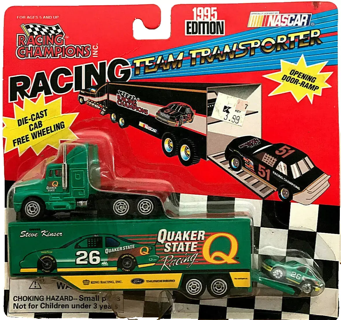 Steve Kinser #26 Racing Champions Team Transporter 1995 Diecast NEW