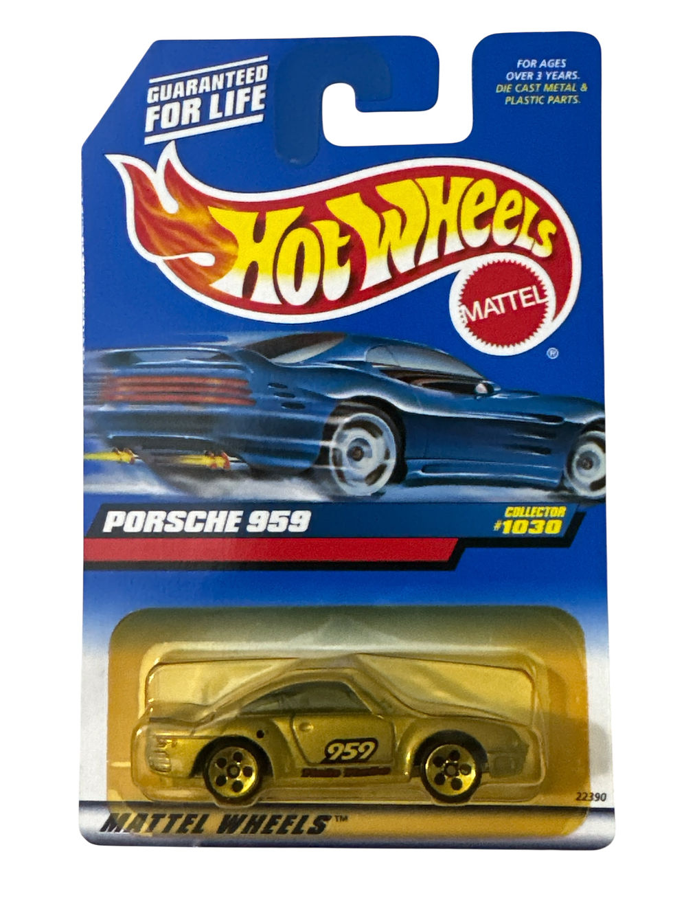 2000 Hot Wheels Mainline/Collector #232 PORSCHE 959 Silver w/5Dot Spokes