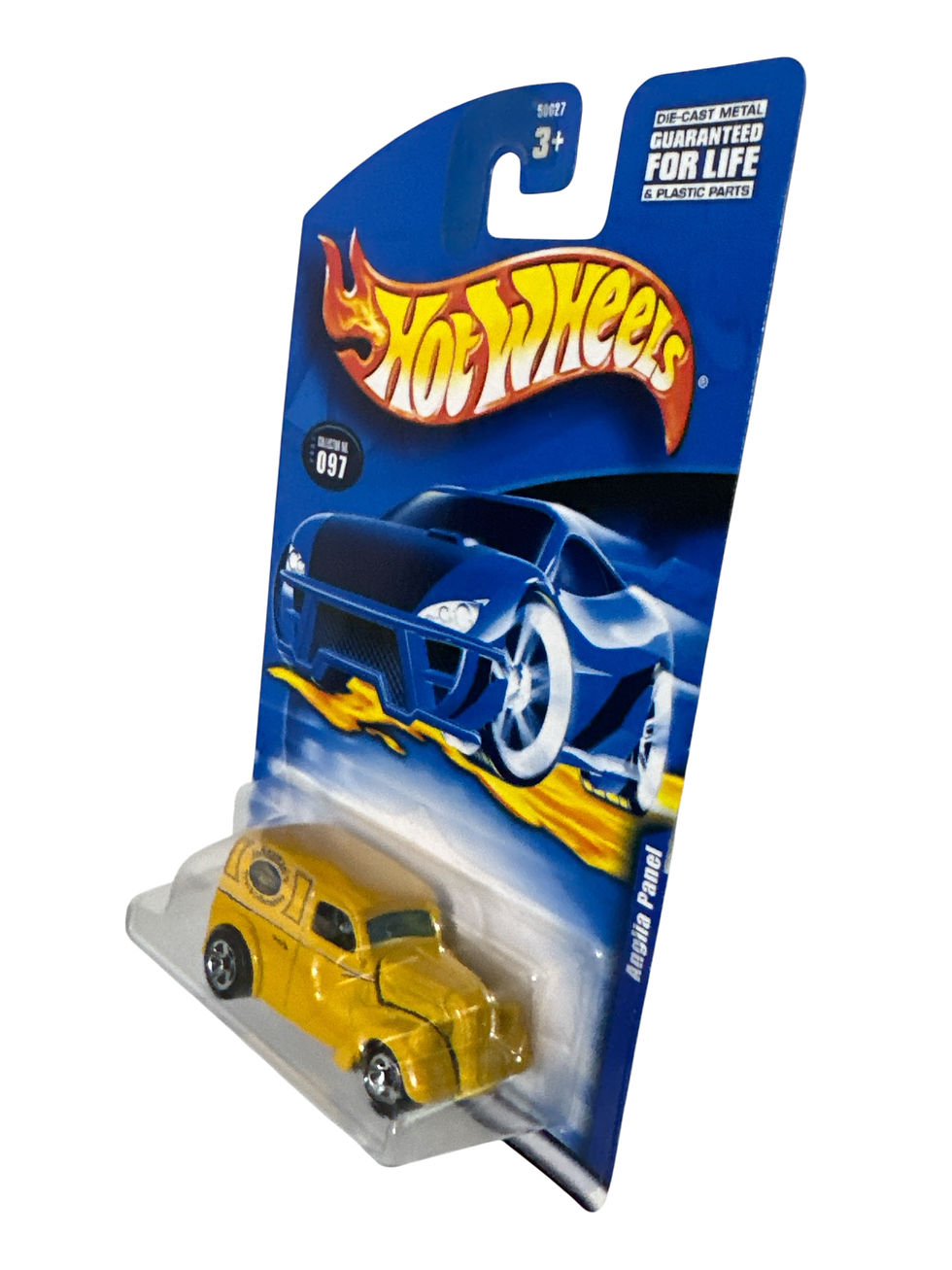 1:64 2000 Hot Wheels Ford Anglia Panel Delivery Yellow Drag #097 50627 NIP