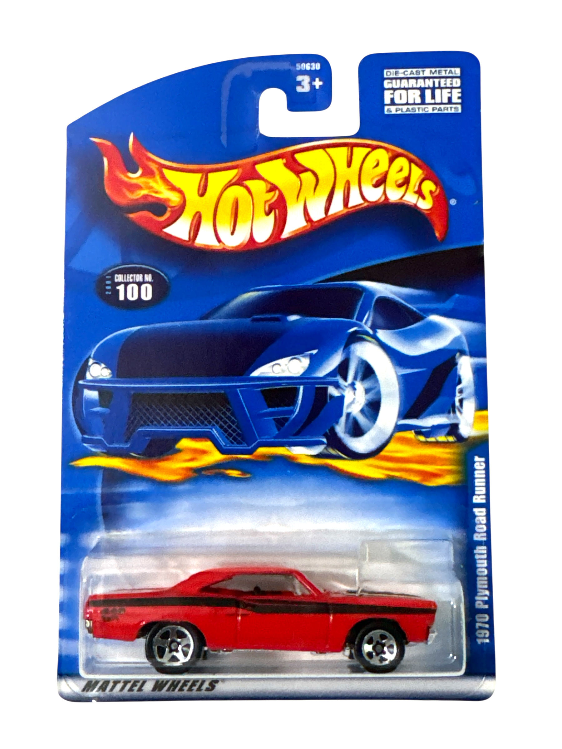 2001 Hot Wheels Mainline/Collector #100 1970 PLYMOUTH ROAD RUNNER Red w/5 Spokes