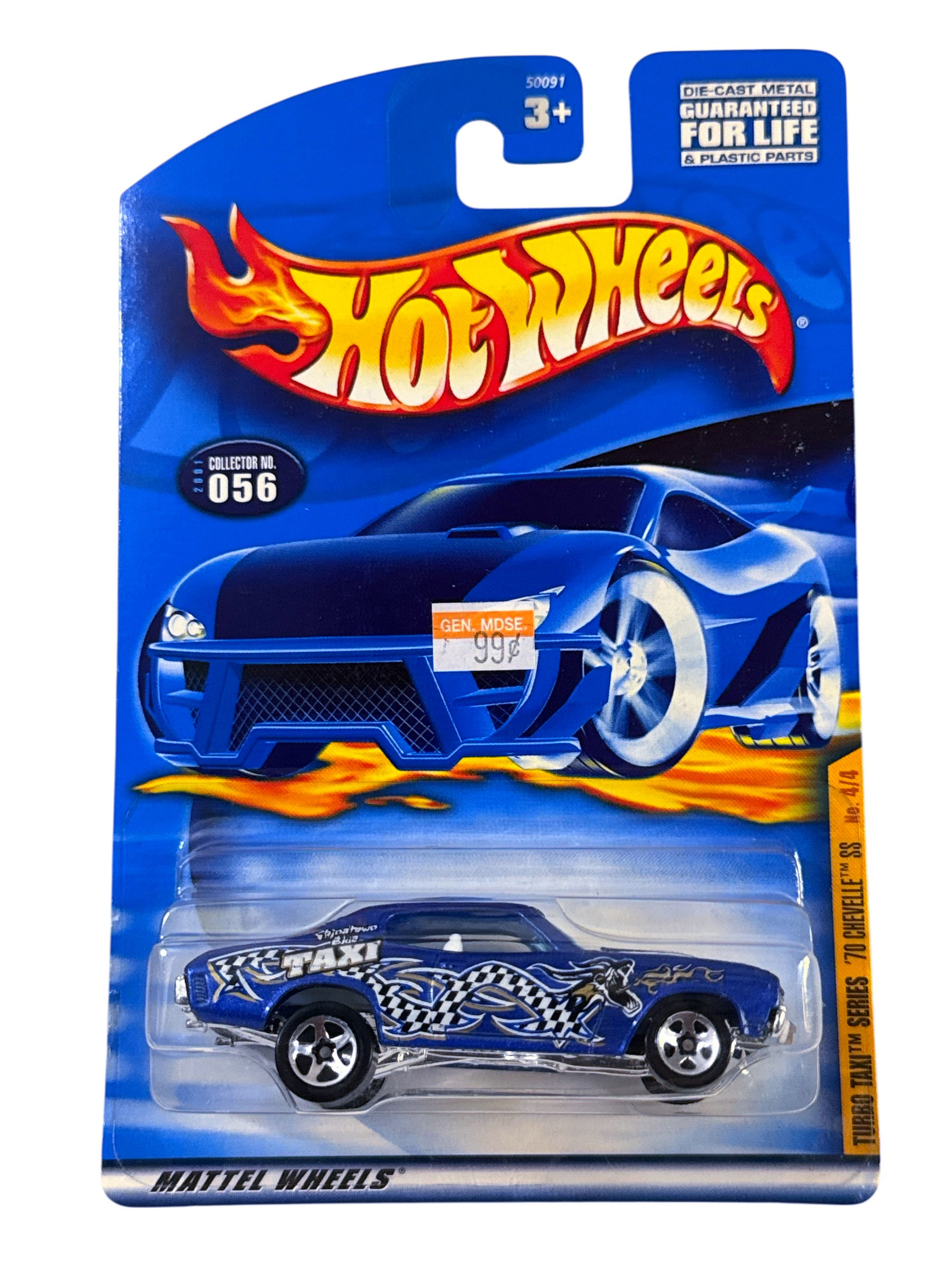 Hot Wheels Turbo Taxi Series '70 Chevelle SS No. 4/4 2001 Collector No. 056 Blue