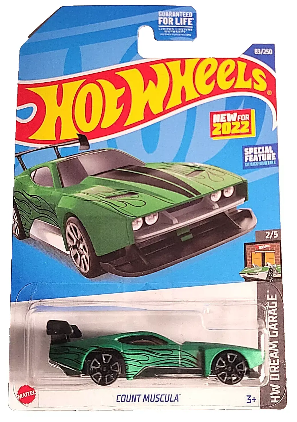 2022 Hot Wheels HW DREAM GARAGE 2/5 Count Muscula 83/250 (Green) NEW