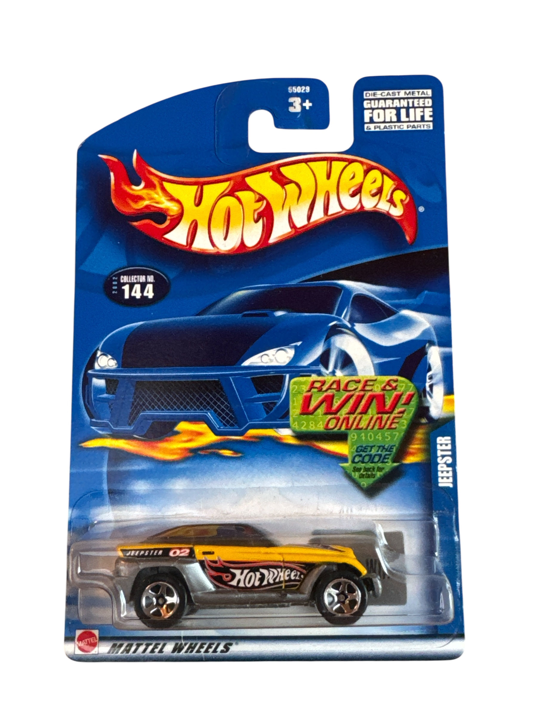 2002 HOT WHEELS #144 = JEEPSTER = YELLOW 5sp win