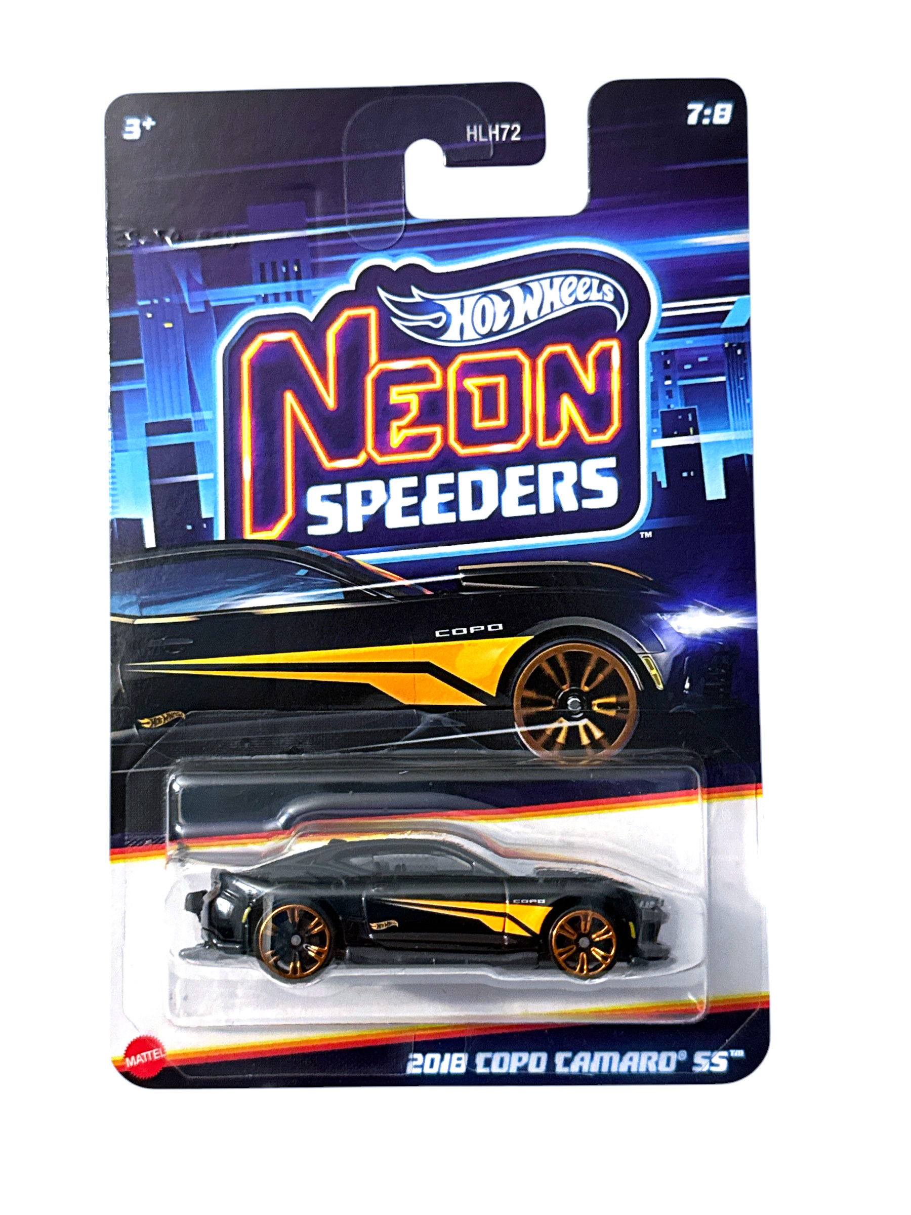 2025 Hot Wheels NEON SPEEDERS 2018 COPO CAMARO SS 7/8 Metal Base