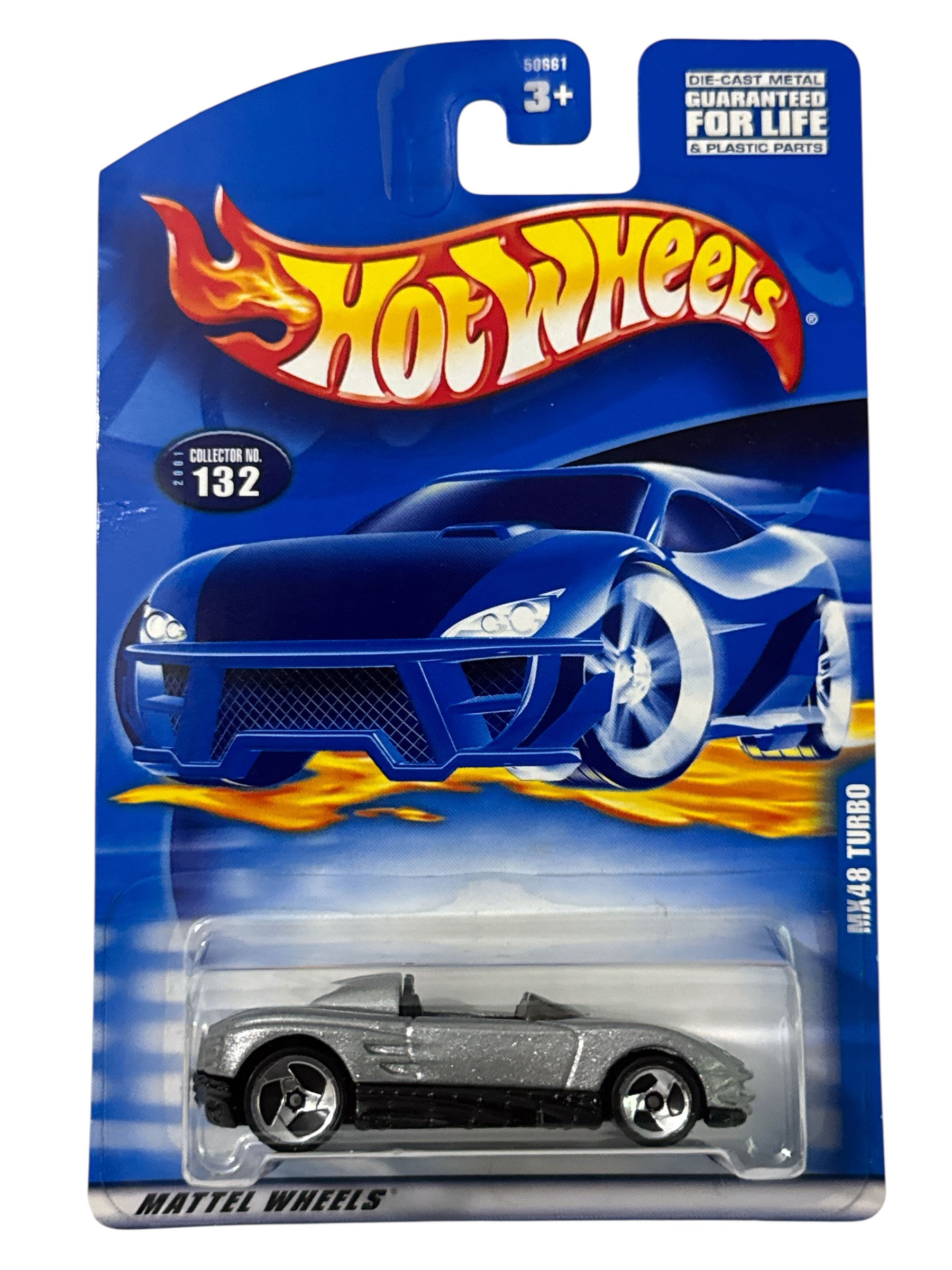 Hot Wheels MX48 Turbo #132 Silver Die-Cast Car 2001