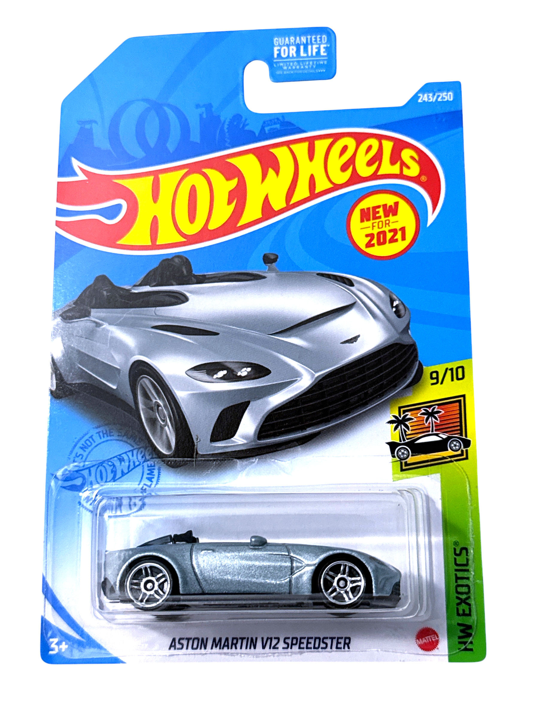 2021 Hot Wheels Aston Martin V12 Speedster Silver 243/250 GRX58 New Model