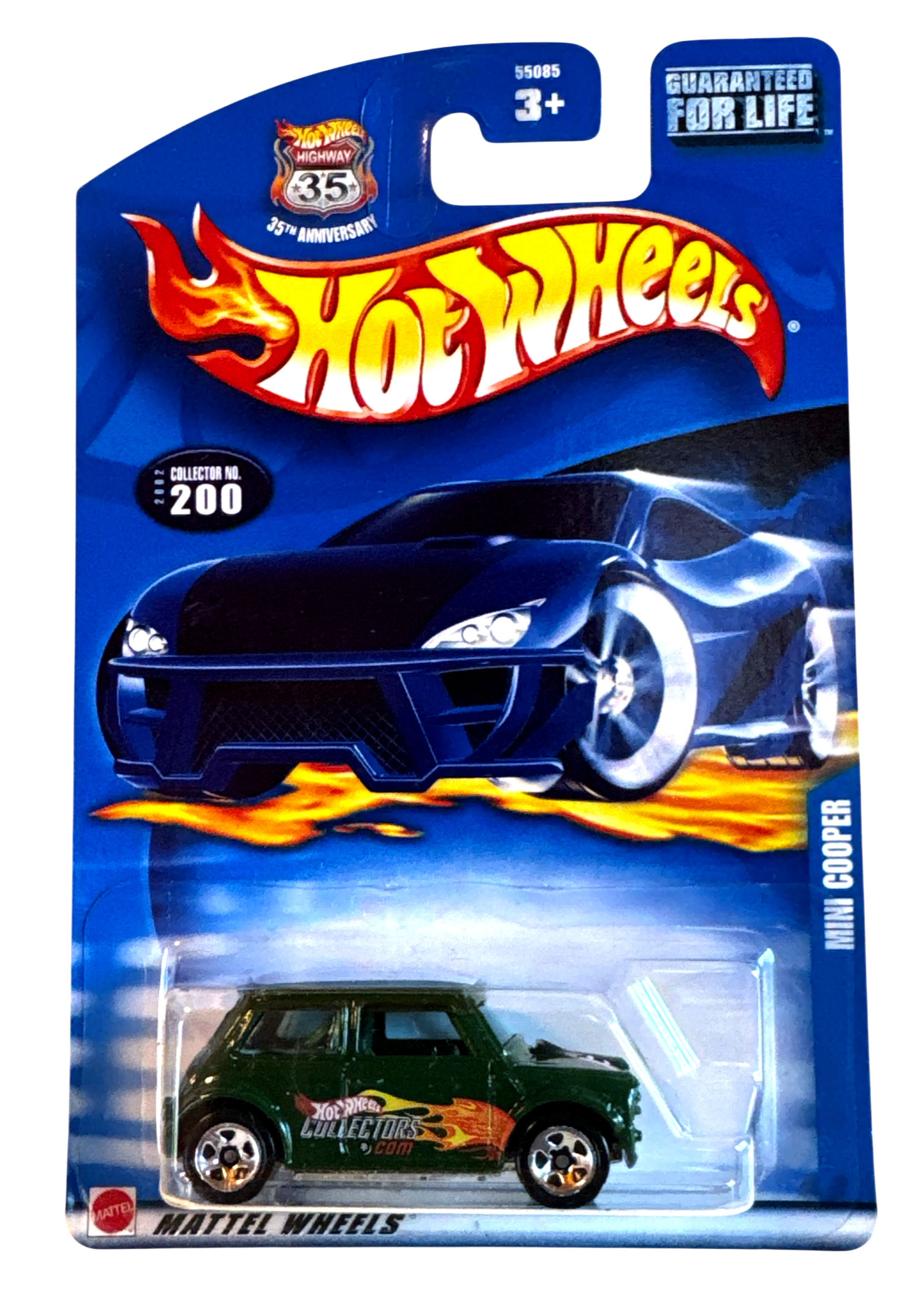 2002 Hot Wheels Collector #200 MINI COOPER Green w/Chrome ZAMAC Base Malaysia