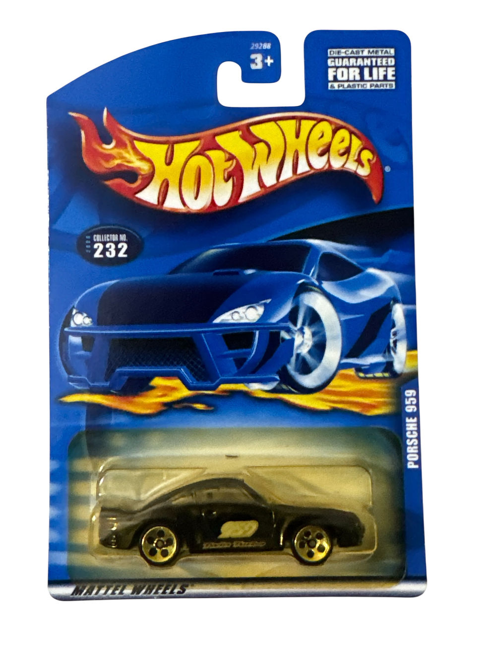 2000 Hot Wheels Mainline/Collector #232 PORSCHE 959 Black w/5Dot Spokes