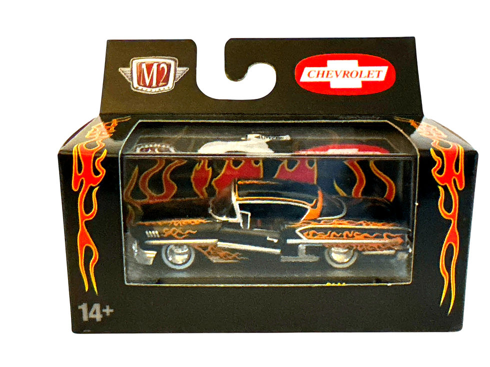 Thumbnail: NEW 2026 M2 Machines - Chevy *1958 CHEVROLET IMPALA* Black W/Flames # S 144