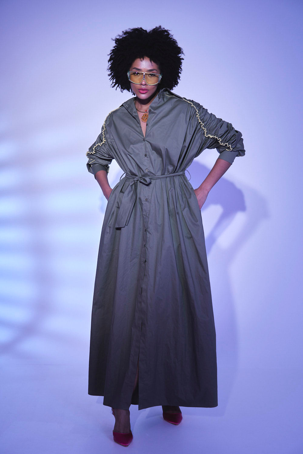 Gravity – Sculpted Maxi Shirt Dress