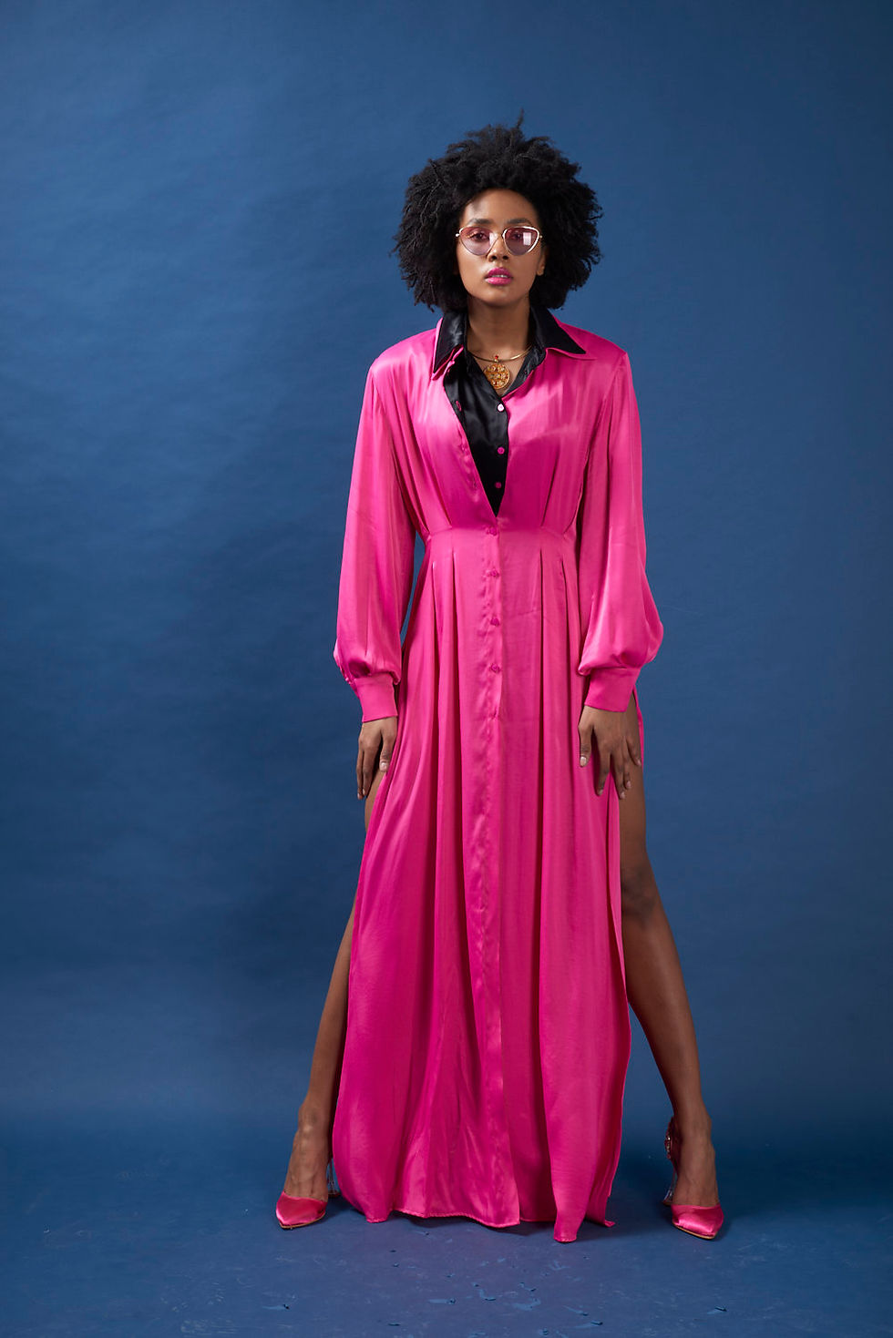 Magenta – Floss Satin Maxi Dress