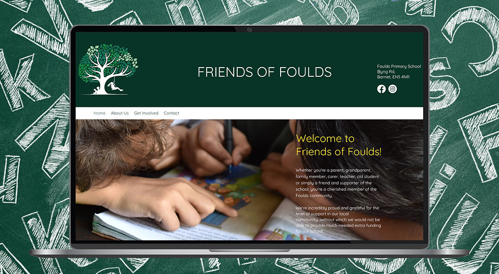Friends of Foulds PTA website and branding: fresh logo, engaging materials, and a user-friendly platform for parents