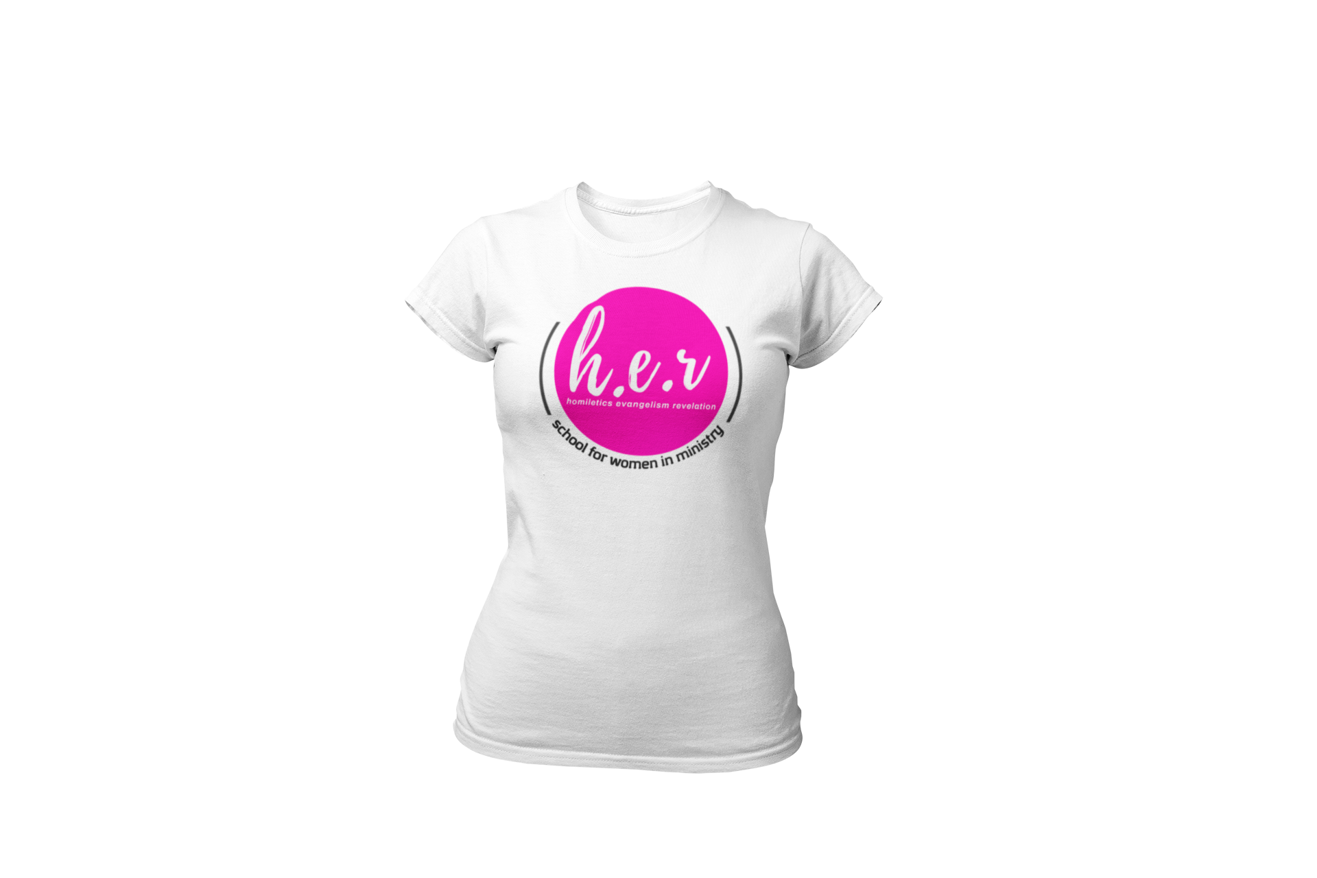 HER T-shirt - White with Pink Logo