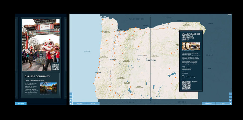 Oregon full-wall digital touchscreen map