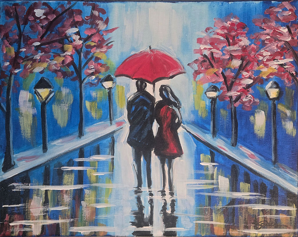 Paint Party: Sharing an Umbrella