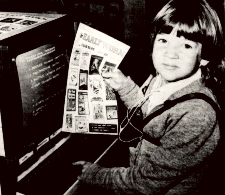 Francesca Warren-Price 7 demonstrates her skill at the computer terminal