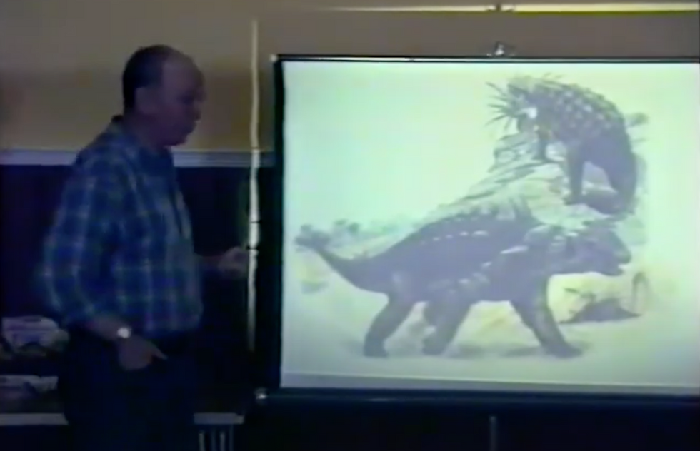 The Cuckfield Museum has provided fun activities throughout more than four decades; here a 'dinosaur activity session' is given by palaeontologists to local children during Millennium Week 2000