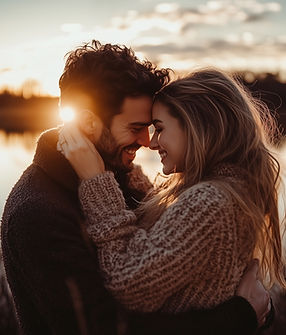 Couple in lovey embrace
