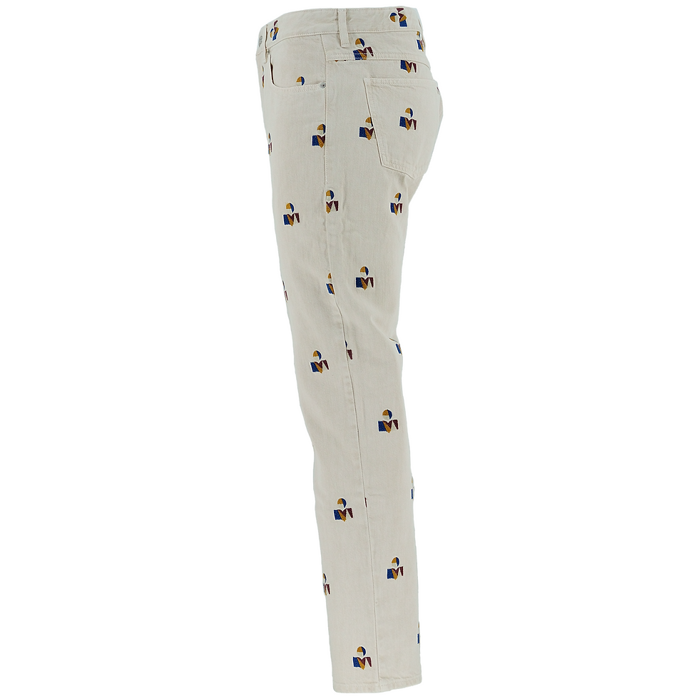 Miniatura: Isabel Marant Jasperbo Straight Leg Jeans Ecru Side