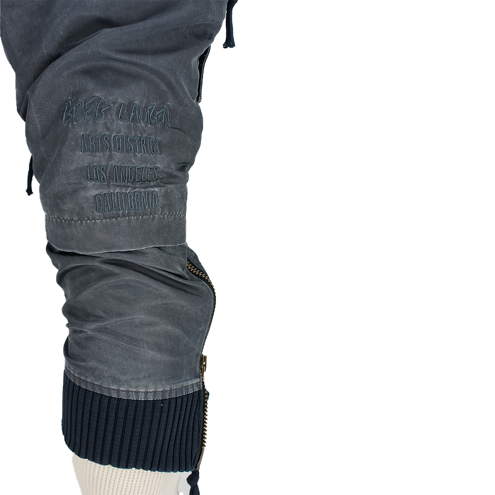 Miniatura: Greg Lauren Washed Satin Zip Stacked Lounge Pants (AIR FORCE)