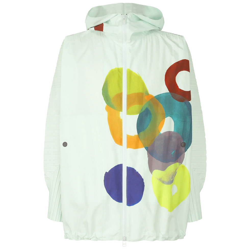 Homme Plissé Issey Miyake Cascade Picturesque Hooded Jacket Light Green Front