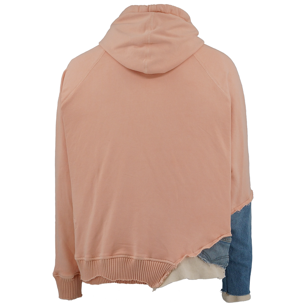 Thumbnail: Greg Lauren Coral Fragment Hoodie Coral/Blue Back