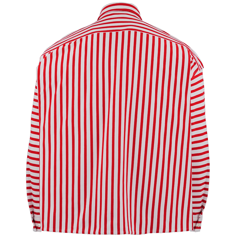 Miniatura: Marni Striped Long Sleeve Button Up Red Back