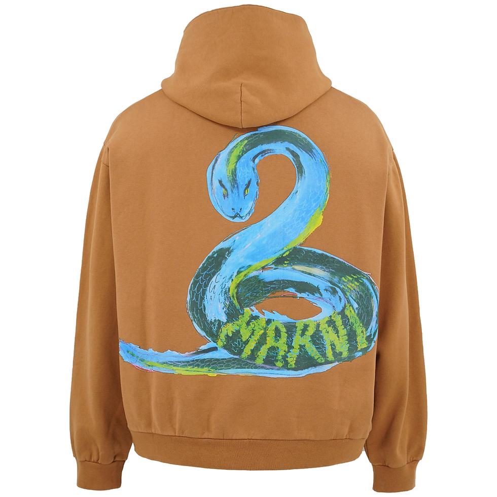 Marni Python Brushed Hoodie Sienna Back