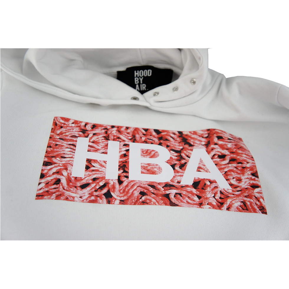 Miniatura: Hood by Air Meat Hoodie White Detail 3