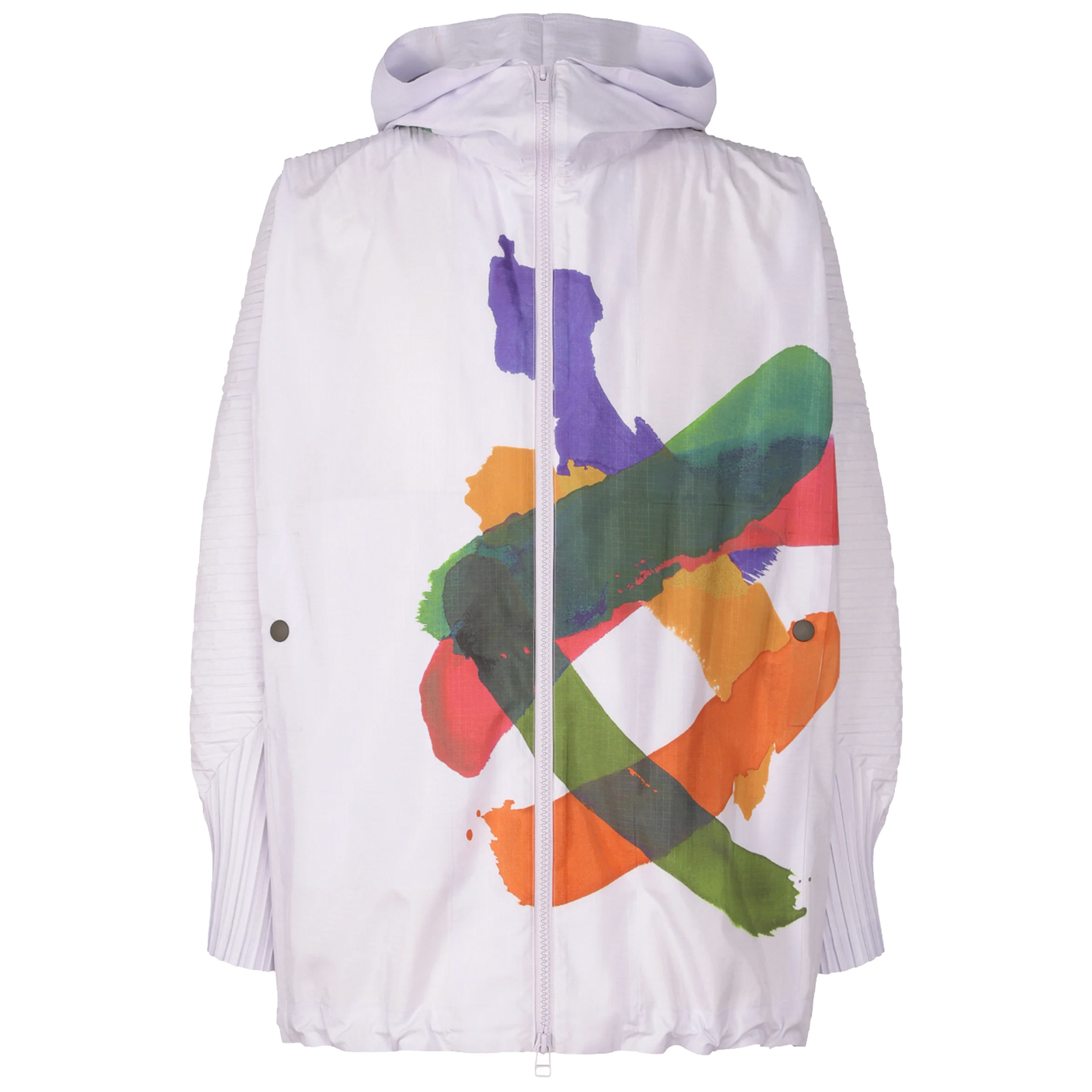Homme Plissé Issey Miyake Cascade Picturesque Hooded Jacket Soft Lavender Front