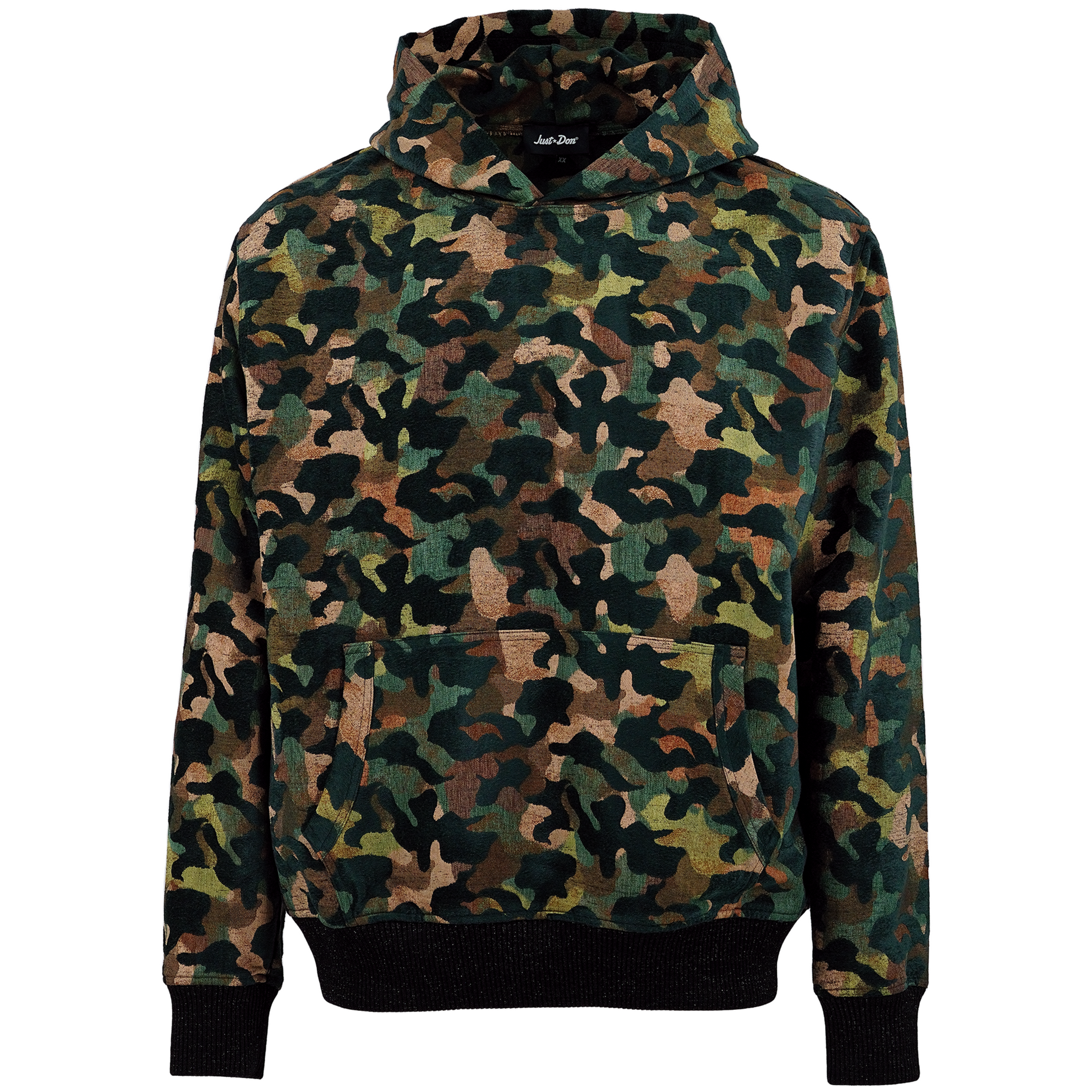 Just Don Jacquard Camouflage Hoodie Camouflaage Green Front