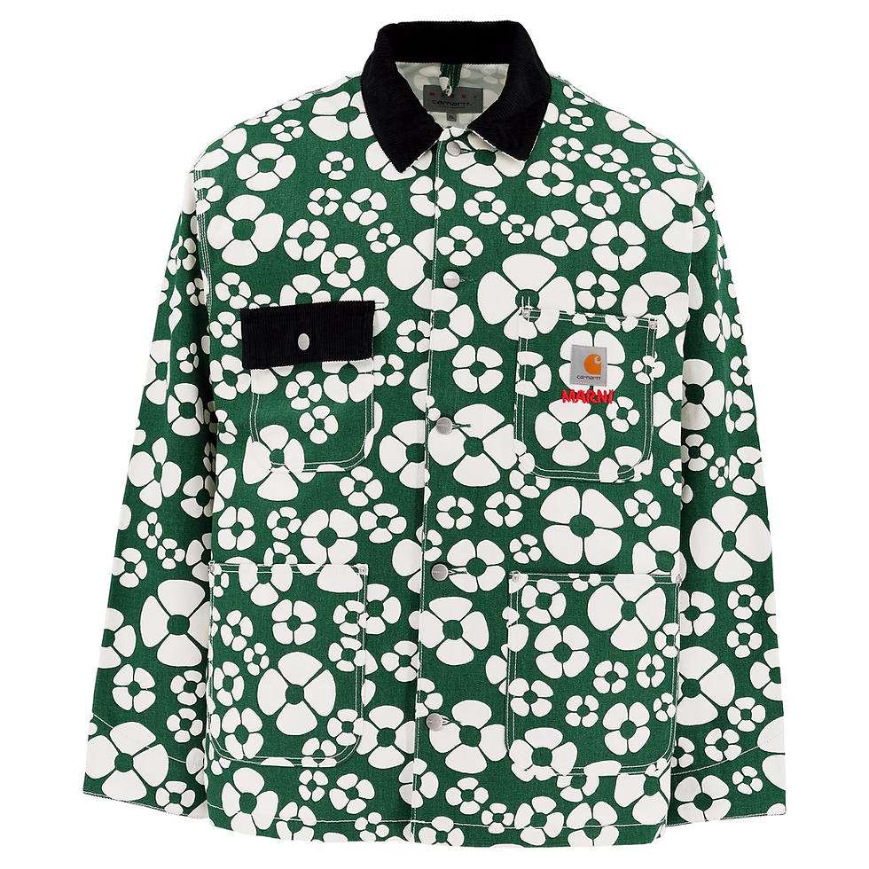 Marni x Carhartt WIP Flower Workwear Overshirt Jacket Green Front