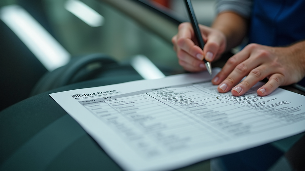 High angle view of a price list for auto glass repair services