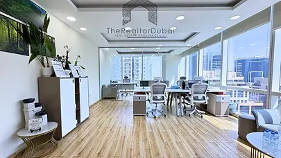 Fully furnished office for rent in Tamani Arts Offices, Business Bay, Dubai with canal view