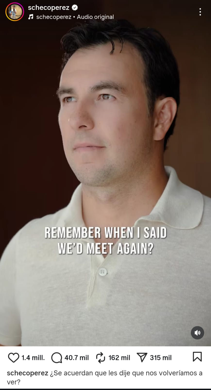  Reacción de Checo Pérez