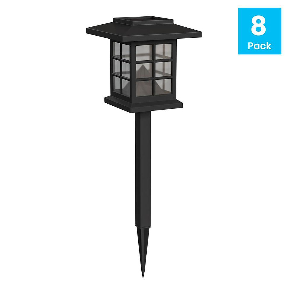 8 Pack Black Lantern Style LED Solar Lights Weather Resistant Outdoor Solar