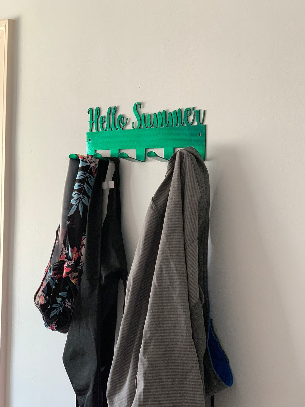 Thumbnail: Personalized Towel Rack Hanger with Hooks, Powder Coated with Matching Screws |