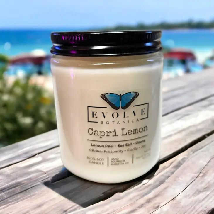Thumbnail: Wood Wick Gemstone Soy Candle - Capri Lemon (Citrine)