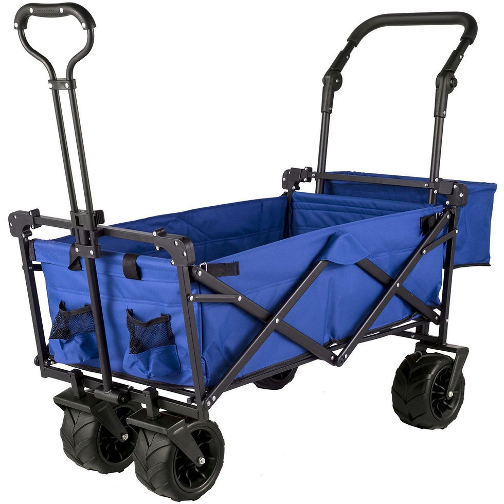 Thumbnail: VEVOR Extra Large Collapsible Garden Cart with Removable Canopy, Folding Wagon